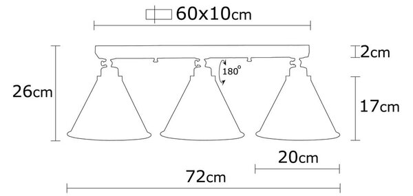 Plafonieră bronz cu abajur din metal ø 20 cm Tramino – Opviq lights