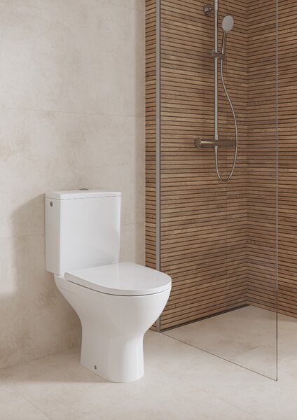 Cersanit Colour wc compact cu capac soft-close cu spălare turbionară alb K103-051