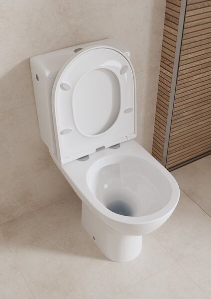 Cersanit Colour wc compact cu capac soft-close cu spălare turbionară alb K103-051