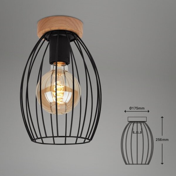 Plafonieră Brilo WAKTU 1xE27/60W/230V arbore de cauciuc