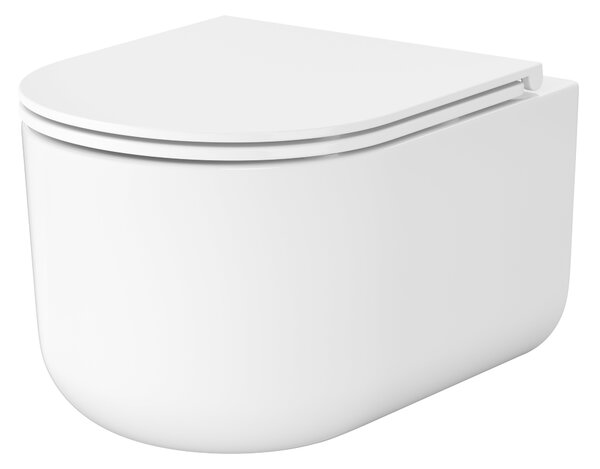 Cersanit Intro vas wc cu capac soft-close agăţat fără margine cu spălare turbionară alb lucios S4038-001