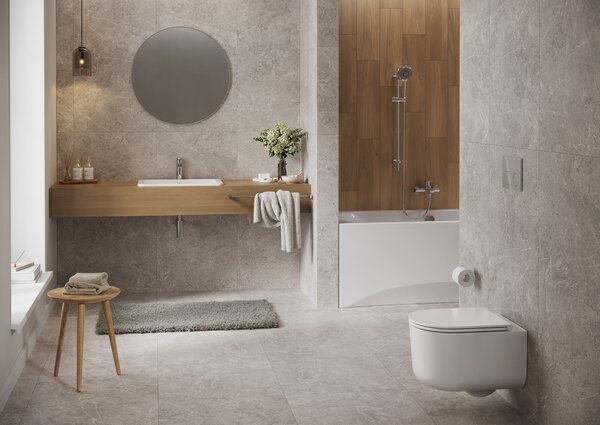 Cersanit Intro vas wc cu capac soft-close agăţat fără margine cu spălare turbionară alb lucios S4038-001