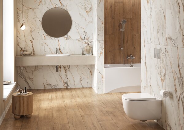 Cersanit Navado vas wc cu capac soft-close agăţat fără margine cu spălare turbionară alb lucios S4036-001