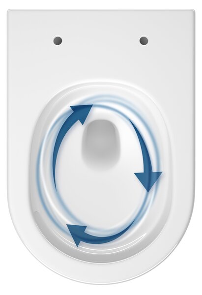 Cersanit Remo vas wc cu capac soft-close agăţat fără margine cu spălare turbionară alb lucios S4035-001