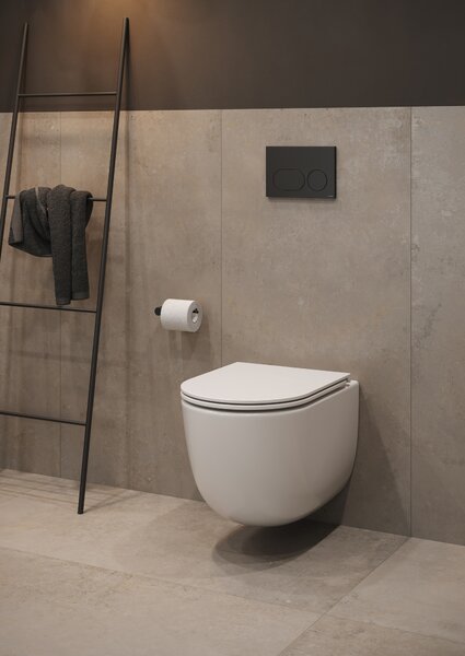 Cersanit Remo vas wc cu capac soft-close agăţat fără margine cu spălare turbionară alb lucios S4035-001