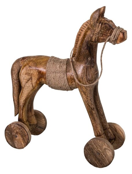 Statuetă decorativă din lemn Antic Line Cheval, înălțime 31 cm, formă cal