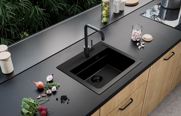 Alveus Atrox chiuvetă din granit 59x50 cm negru 1131996