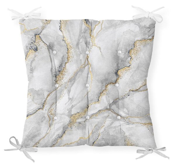 Pernă pentru scaun Minimalist Cushion Covers Marble Gray Gold, 40 x 40 cm