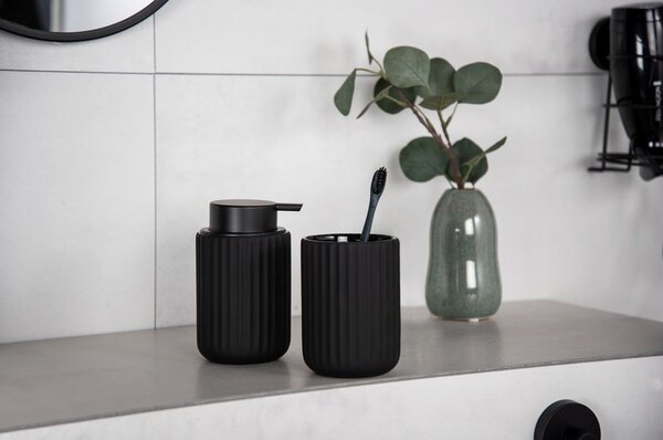 Dozator din ceramică pentru săpun Wenko Belluno, negru