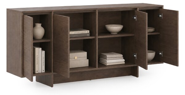 Comodă cu patru uși Zolia 180 cm pe plintă - nuc elegant