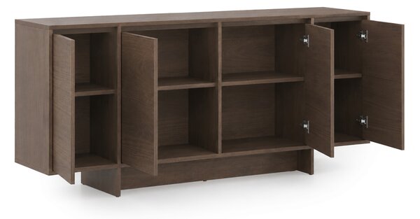 Comodă cu patru uși Zolia 180 cm pe plintă - nuc elegant