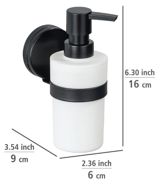 Dozator de săpun cu suport de perete Wenko Static-Loc® Plus. negru-alb