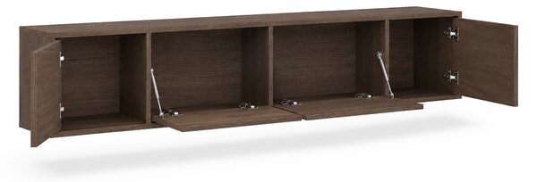 Comodă TV suspendată cu patru uși Zolia 180 cm - nuc elegant