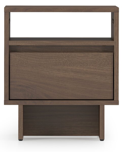 Noptieră Zolia 40 cm cu sertar pe plintă - nuc elegant