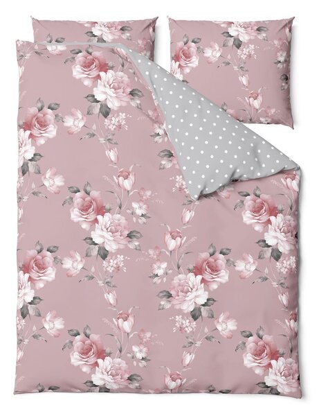 Lenjerie de pat din bumbac pentru pat dublu Bonami Selection Belle, 160 x 220 cm, roz