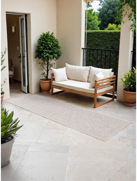 Covor tip traversă pentru interior și exterior gri/fildeș 80x250 cm Duet Kona – NORTHRUGS
