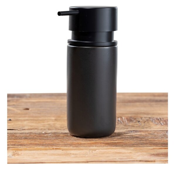 Dozator din ceramică pentru săpun Wenko Black Outdoor Kitchen Silo, negru