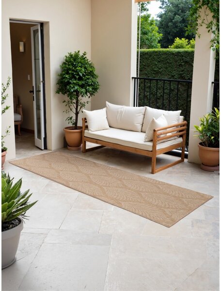 Covor tip traversă pentru interior și exterior bej/fildeș 80x250 cm Duet Liora – NORTHRUGS