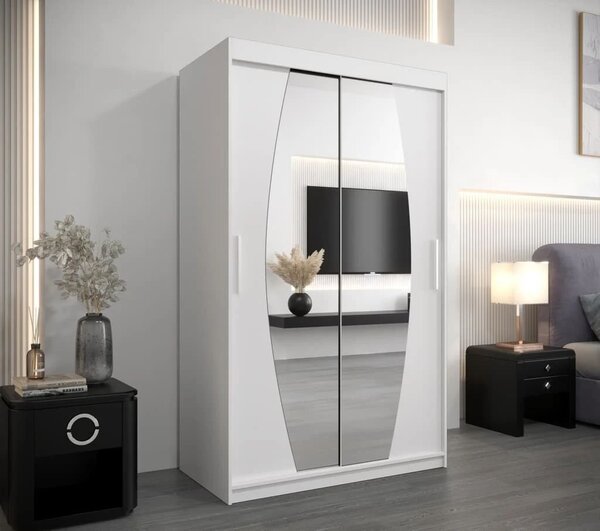 Dressing Cami, 120x60x200cm, cu oglinda, Alb, Pal 18 mm