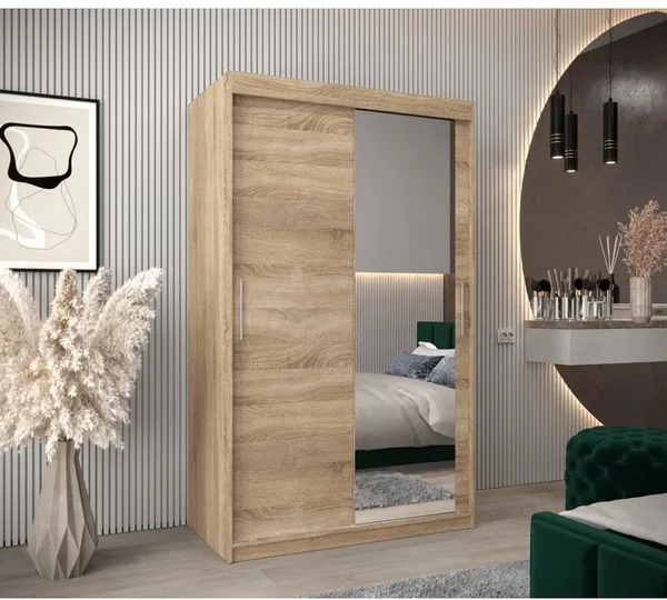 Dressing Ana, 120x60x200cm, cu oglinda, Sonoma, Pal 18 mm