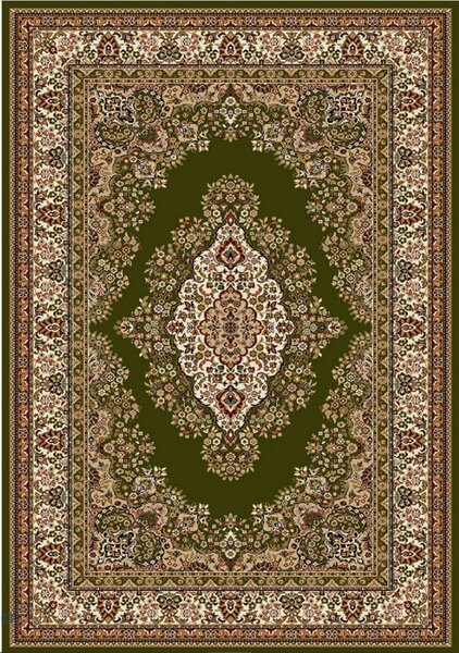 Covor Clasic Sufragerie, Model Lotos 1524 310, Covor Dreptunghiular, Verde Dreptunghi, 80x150