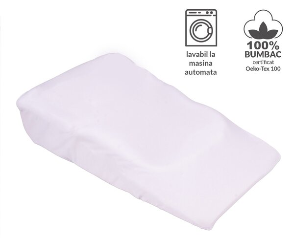 Husa schimb din bumbac 100% cu elastic roata pentru perna antireflux 70x40 cm Kidizi