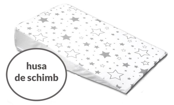 Husa schimb impermeabila pentru perna antireflux multifunctionala 70x40 cm Kidizi Galaxy Grey