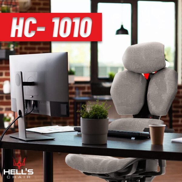 Scaun de birou pivotant textil ergonomic - HC-1010 GREY