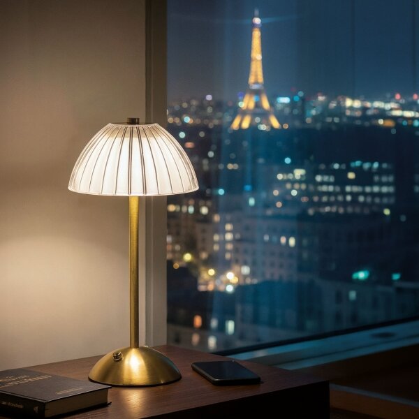 Lampă de birou LED reîncărcabilă PARIS, reglabilă, 2W/5V, 800 mAh, auriu