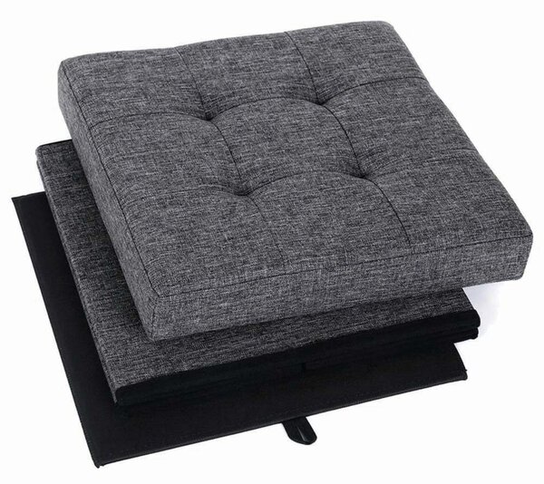 Taburet cu spatiu depozitare LAFINA 38x38 cm, gri
