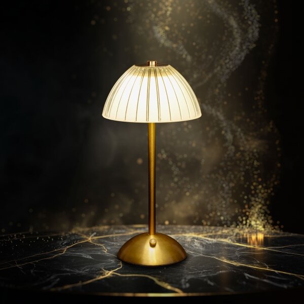Lampă de birou LED reîncărcabilă PARIS, reglabilă, 2W/5V, 800 mAh, auriu