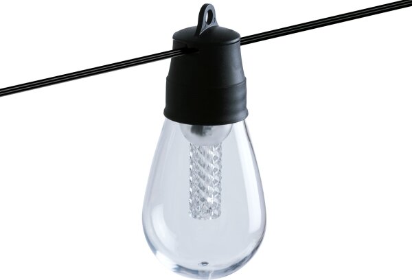 Ghirlandă solară LED reglabilă, 25 x LED, 1,5 W, 3,7/5 V, 2200 mAh, 15 m, IP65, negru, cu telecomandă