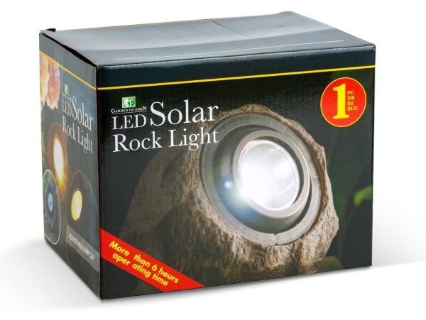 Lampă solară LED, 1,2 V, 1000 mAh, IP44, aspect piatră
