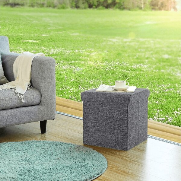 Taburet cu spatiu depozitare LAFINA 38x38 cm, gri