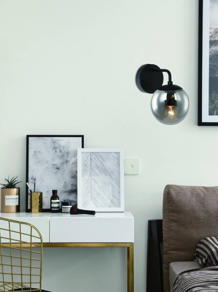 Open Design OR81411 - Lampă de perete BAO 1xE27/8W/230V negru/gri fumuriu