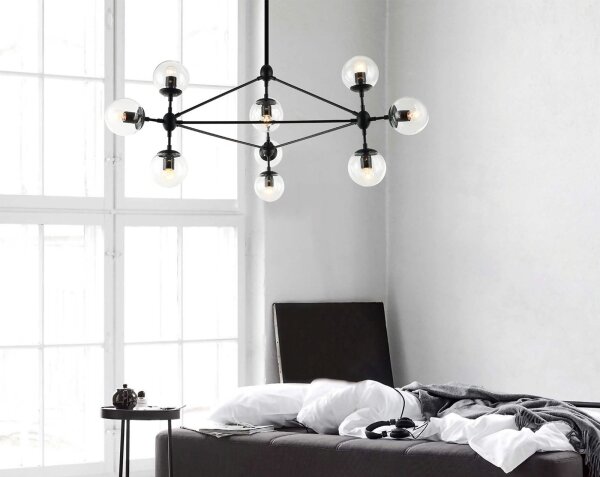 Open Design OR80094 - Candelabru pe tijă BAO 10xE27/8W/230V negru
