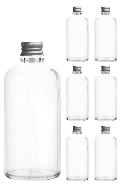 Set sticle TU-100CCGUMUSMETAL, 12 piese, transparent/argintiu, sticlă