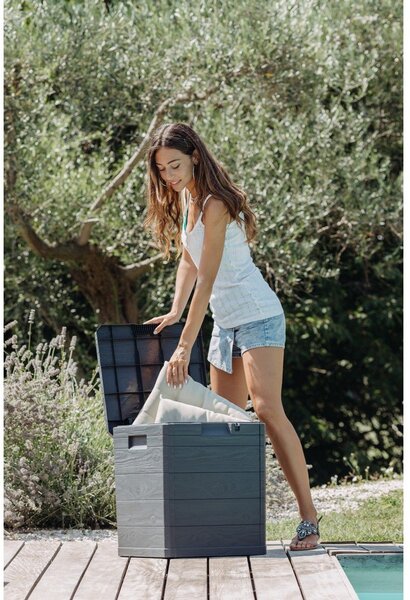 Cutie de depozitare pentru grădină gri închis Woodys – Toomax