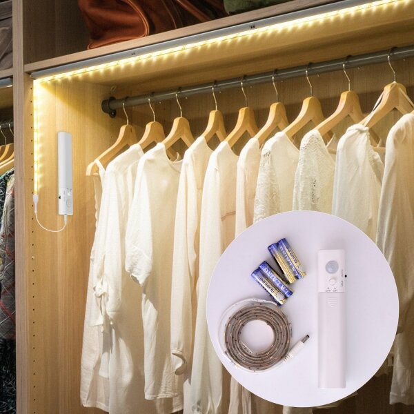 Bandă LED dimabilă cu senzor Aigostar 1m LED/2W/4xAAA 3000K IP65