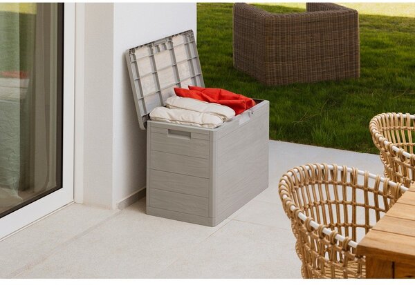 Cutie de depozitare pentru grădină gri deschis din plastic Woodys – Toomax