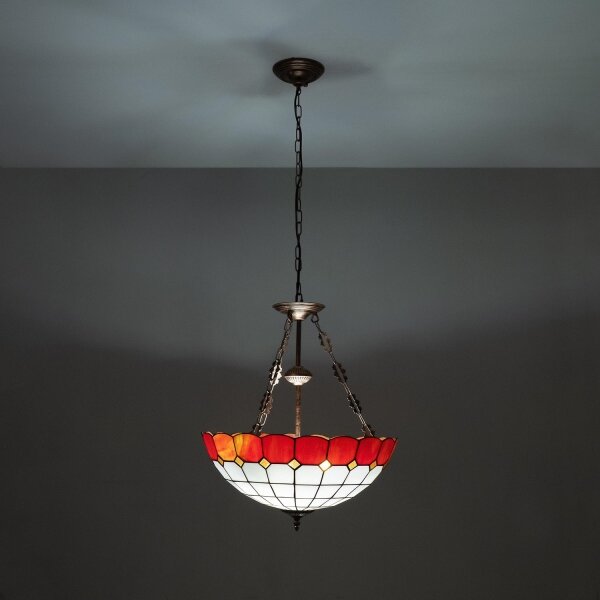 Brilagi - Lustră Tiffany SIENNA, cu vitralii, pe lanț, 3xE27/60W/230V, diam. 50 cm