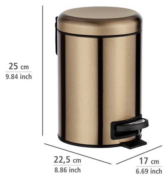 Coș de gunoi cu pedală Wenko Leman, 3 l, arămiu