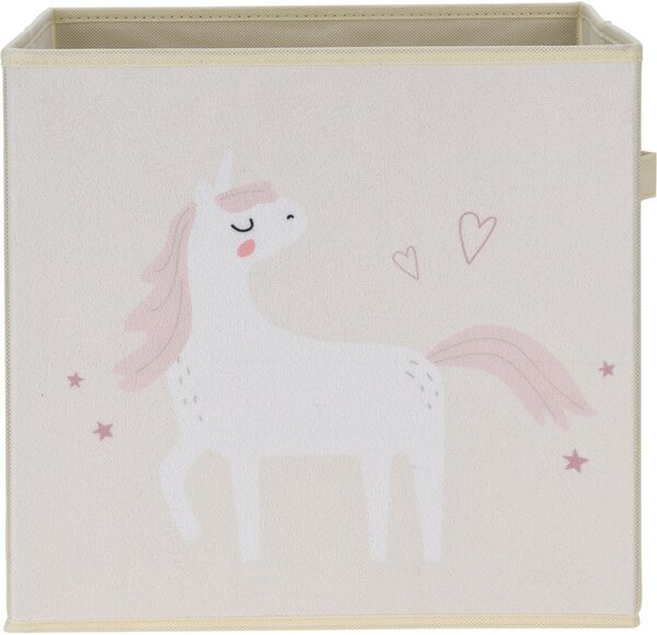 Cutie textilă pentru copii Unicorn dream alb,32 x 32 x 30 cm