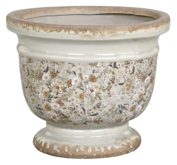 Ghiveci Flowers, ceramica, maro, 19x20 cm