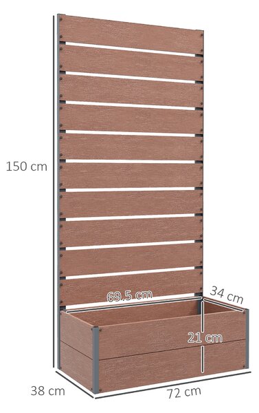 Outsunny Ghiveci de Gradina cu Spalier pentru Plante Cataratoare, Vita de Vie, Flori, Pat Independent Ridicat pentru Gradina, de Exterior