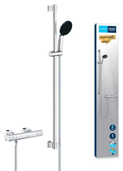 Grohe Precision Get baterie de duș perete cu termostat StarLight Chrome 34857000