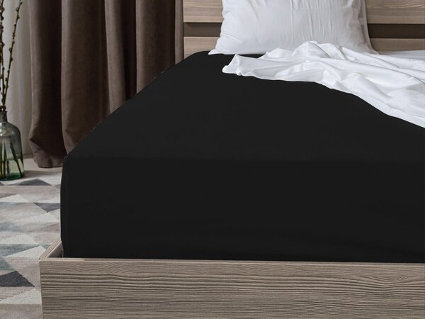 2x Cearșaf de tricot EXCLUSIV 90x200 cm negru