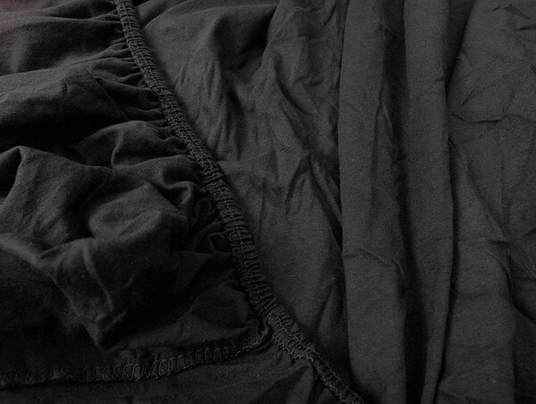 2x Cearșaf de tricot EXCLUSIV 90x200 cm negru