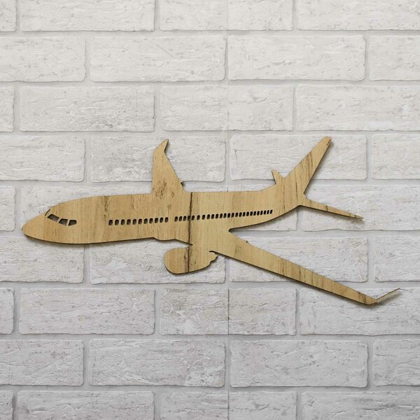DUBLEZ | Autocolant din lemn pentru perete - Avion | Tablou de perete