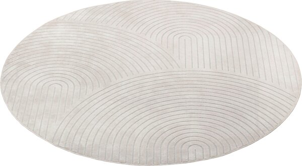 Covor subtire rotund Faron Hanse 160 cm, crem